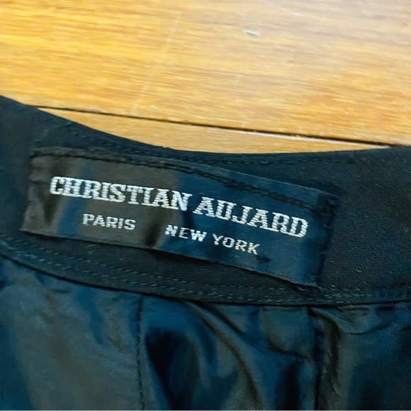 CHRISTIAN AUJARD Black Front Pleated Wide Leg High Waisted Pants - Picture 4 of 4